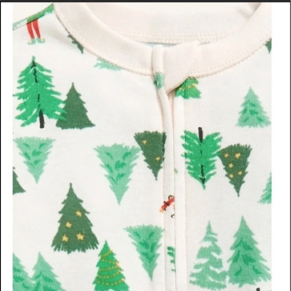 Mommy & Me Matching Christmas Tree Elf Toddler Footy PJ & XS PJ Pant Bundle Set